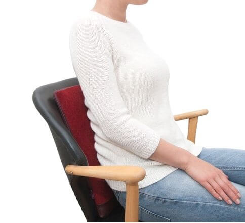 Sitting in the chair without back pain with Spinabac